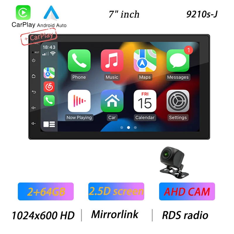 BQCC 4core 2 Din Car Radio Androidauto Carplay Android 11 4G GPS Car Audio 7"/9"/10" WIFI BT IPS Automotive Multimedia Player - Slobuy