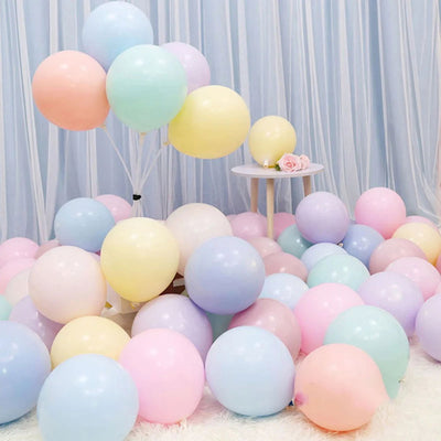 30/50pcs  5/12/ 10inch Macaron Latex Balloon Pastel Pink White Color Ballon Wedding Party Birthday Decoration Baby Shower Decor - Slobuy