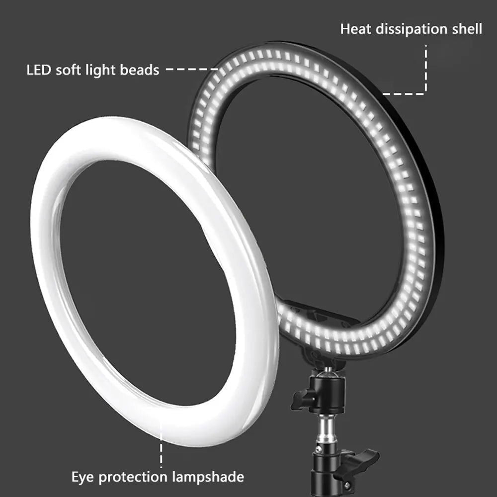 10inch Selfie Ring Light, Photography Fill Light Led Ring Lamp Ringlight for Video Recording Live Broadcast Selfie Led Lamp - Slobuy