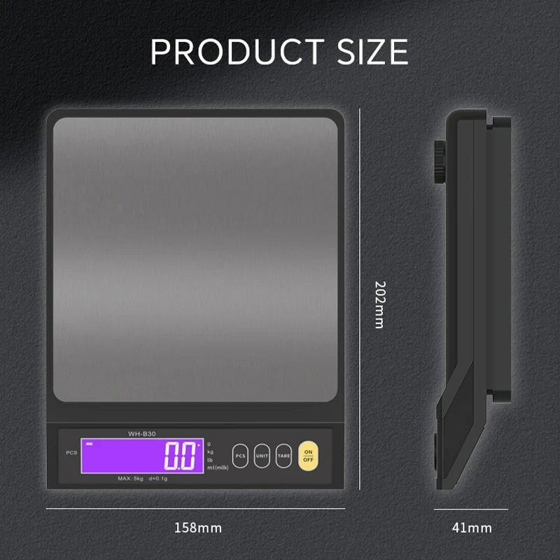 5kg/10kgDigital Electronic Kitchen Scale Household Multifunction Stainless Steel Measuring Weighing Baking Tool with LCD Display - Slobuy
