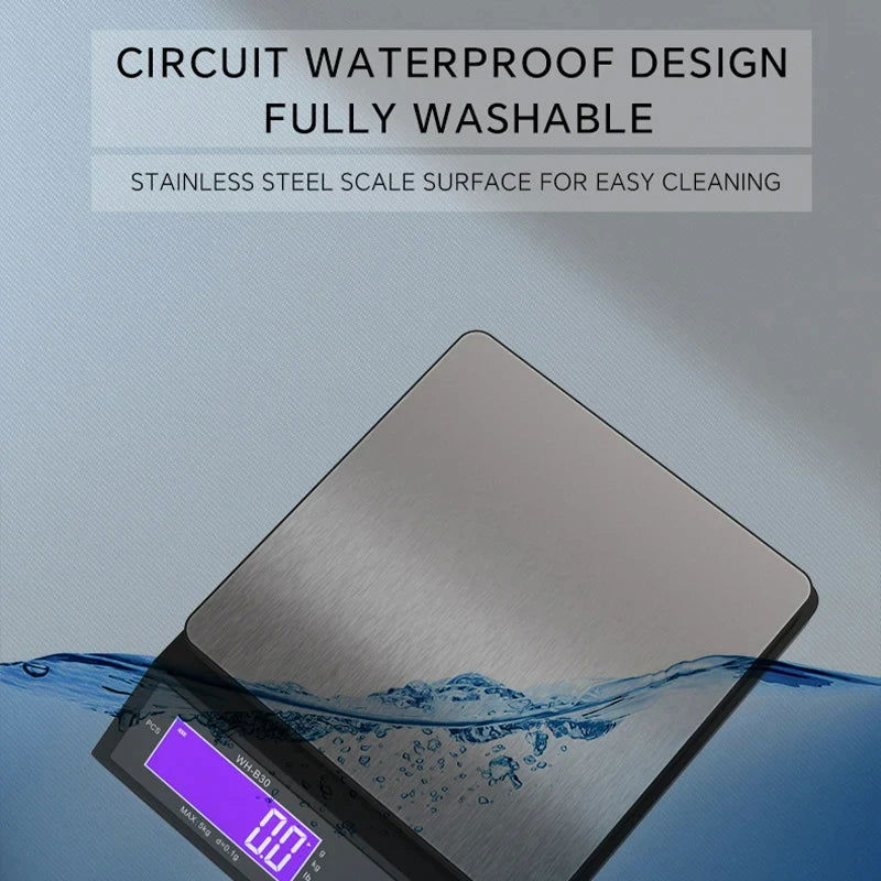 5kg/10kgDigital Electronic Kitchen Scale Household Multifunction Stainless Steel Measuring Weighing Baking Tool with LCD Display - Slobuy