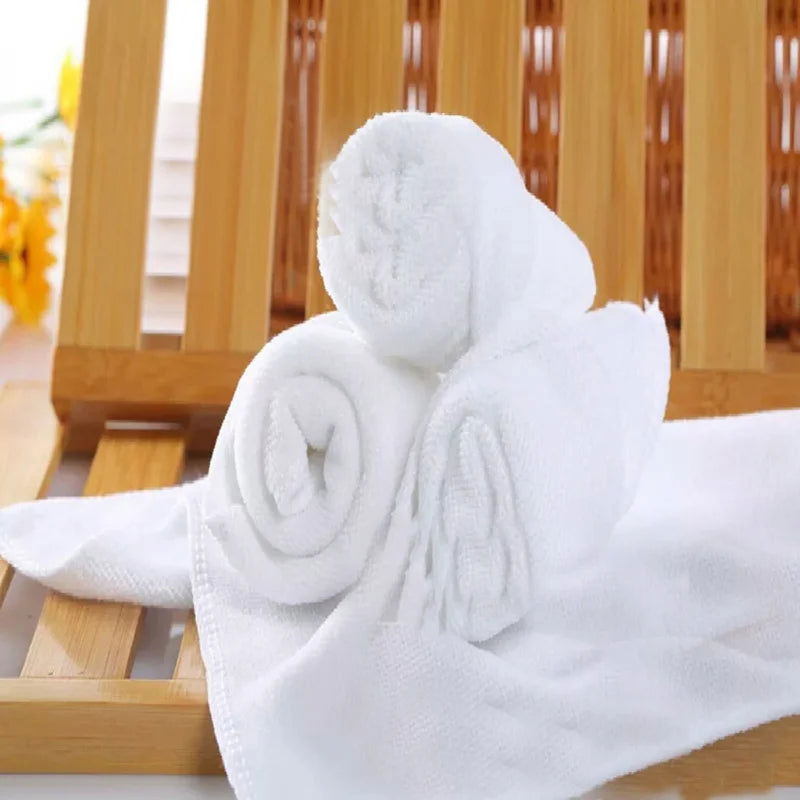 10pc White Soft Microfiber Fabric Face Towel Hotel Bath Towel Wash Cloths Hand Towels Portable Multifunctional Cleaning Towel - Slobuy
