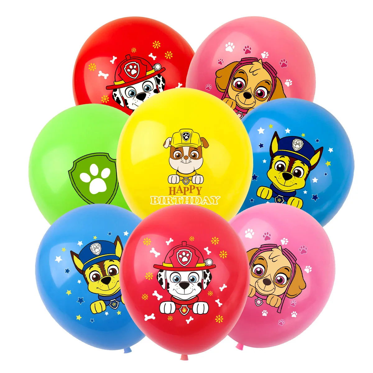 10pcs12 inch Paw Patrol Solid Color Latex Balloon Children's Happy Birthday Party Decoration Baby Shower Globos Balloon Toy - Slobuy