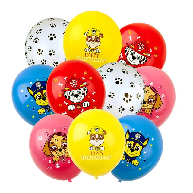 10pcs12 inch Paw Patrol Solid Color Latex Balloon Children's Happy Birthday Party Decoration Baby Shower Globos Balloon Toy - Slobuy