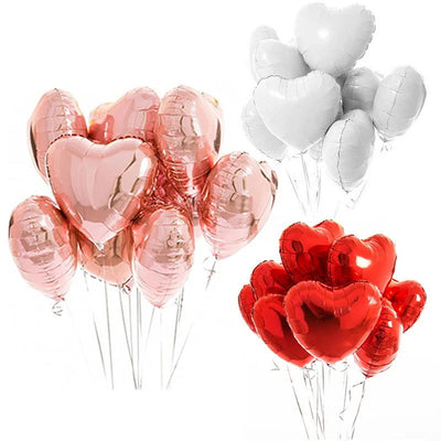 10pcs 18inch Rose Gold Love Heart Shape Foil Balloons Wedding Birthday Party Decorations Aluminum Foil Ballons Air Balls Globos - Slobuy