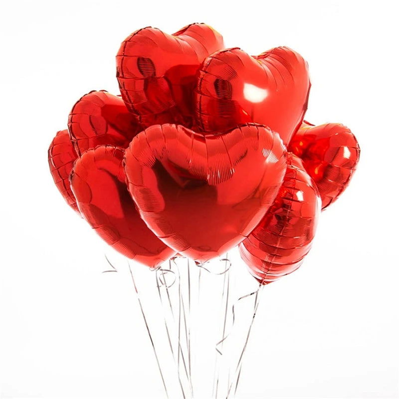 10pcs 18inch Rose Gold Love Heart Shape Foil Balloons Wedding Birthday Party Decorations Aluminum Foil Ballons Air Balls Globos - Slobuy
