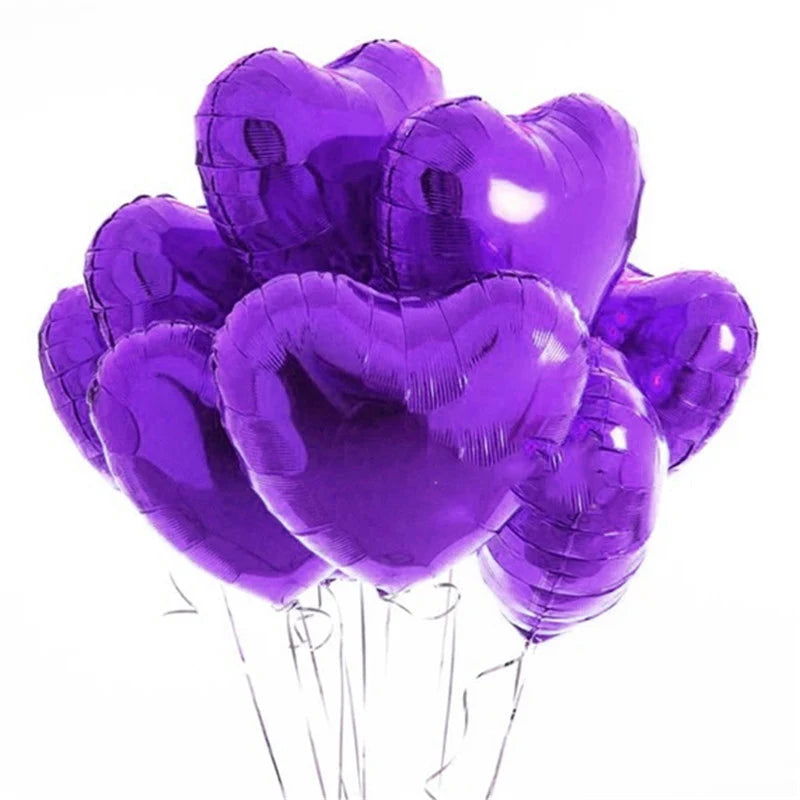 10pcs 18inch Rose Gold Love Heart Shape Foil Balloons Wedding Birthday Party Decorations Aluminum Foil Ballons Air Balls Globos - Slobuy