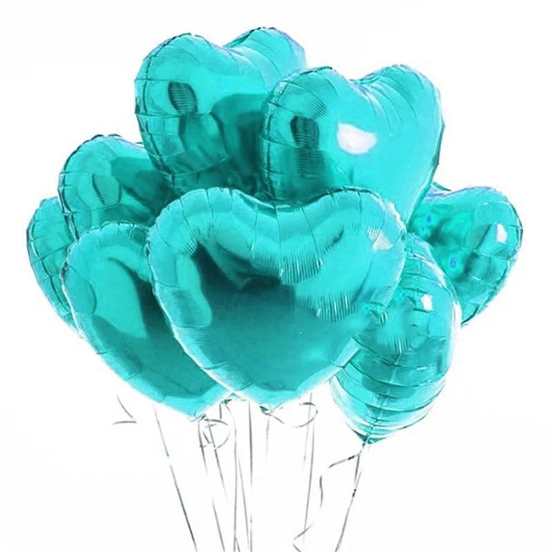 10pcs 18inch Rose Gold Love Heart Shape Foil Balloons Wedding Birthday Party Decorations Aluminum Foil Ballons Air Balls Globos - Slobuy