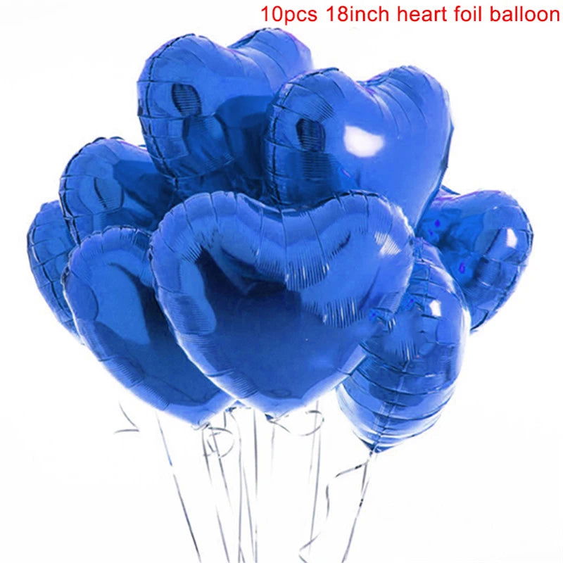 10pcs 18inch Rose Gold Love Heart Shape Foil Balloons Wedding Birthday Party Decorations Aluminum Foil Ballons Air Balls Globos - Slobuy