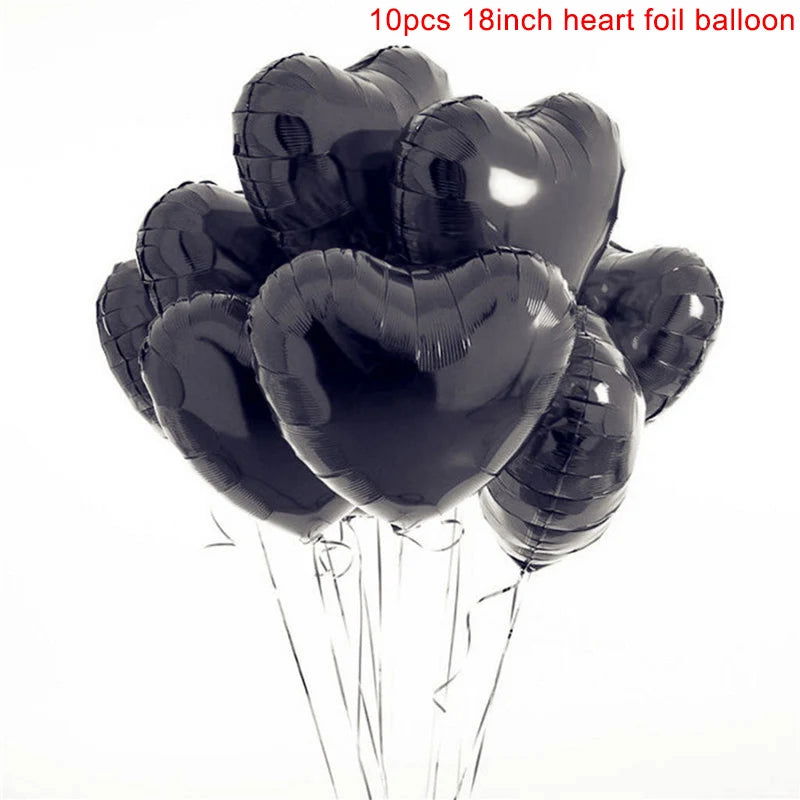 10pcs 18inch Rose Gold Love Heart Shape Foil Balloons Wedding Birthday Party Decorations Aluminum Foil Ballons Air Balls Globos - Slobuy