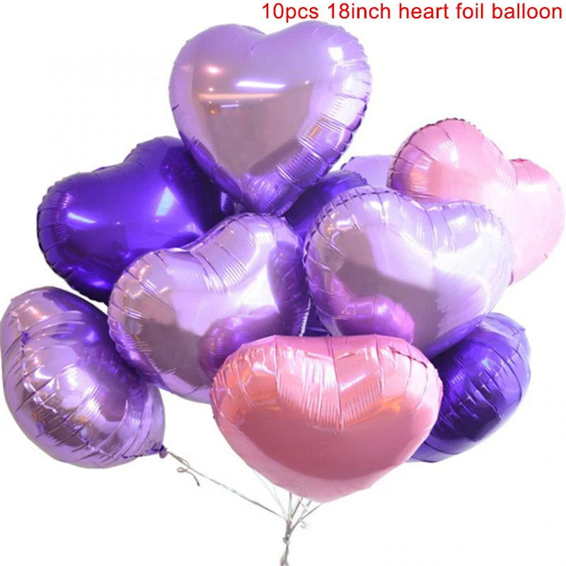 10pcs 18inch Rose Gold Love Heart Shape Foil Balloons Wedding Birthday Party Decorations Aluminum Foil Ballons Air Balls Globos - Slobuy