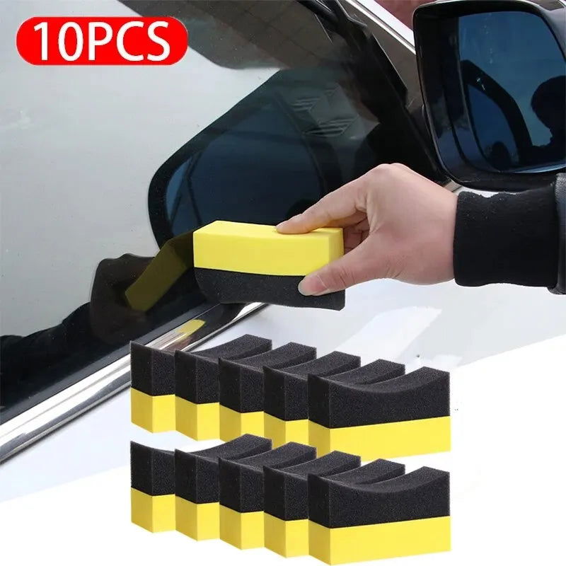 10pcs Auto Cleaning Sponge Brush Set for Car Wheel Tire Wash Wipe Water Suction Sponge Pad Wax Polishing Tyre Brushes Tools - Slobuy