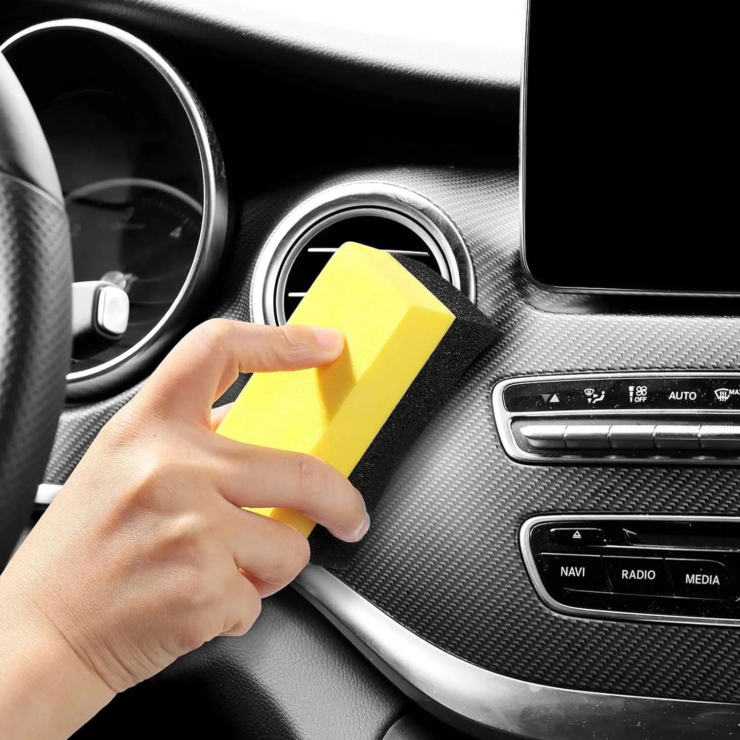 10pcs Auto Cleaning Sponge Brush Set for Car Wheel Tire Wash Wipe Water Suction Sponge Pad Wax Polishing Tyre Brushes Tools - Slobuy