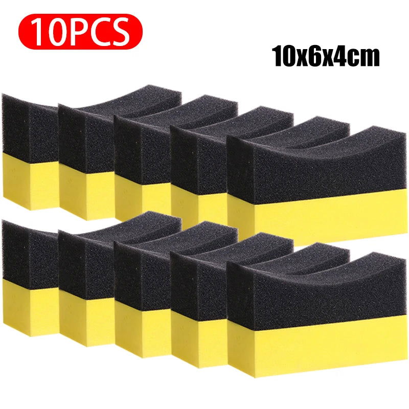 10pcs Auto Cleaning Sponge Brush Set for Car Wheel Tire Wash Wipe Water Suction Sponge Pad Wax Polishing Tyre Brushes Tools - Slobuy