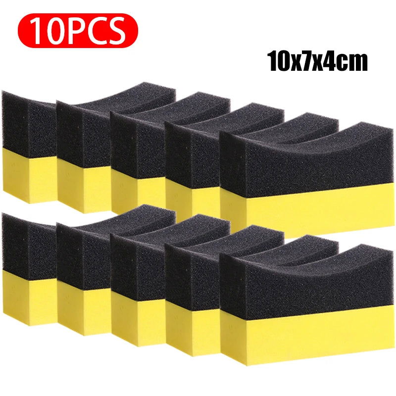 10pcs Auto Cleaning Sponge Brush Set for Car Wheel Tire Wash Wipe Water Suction Sponge Pad Wax Polishing Tyre Brushes Tools - Slobuy