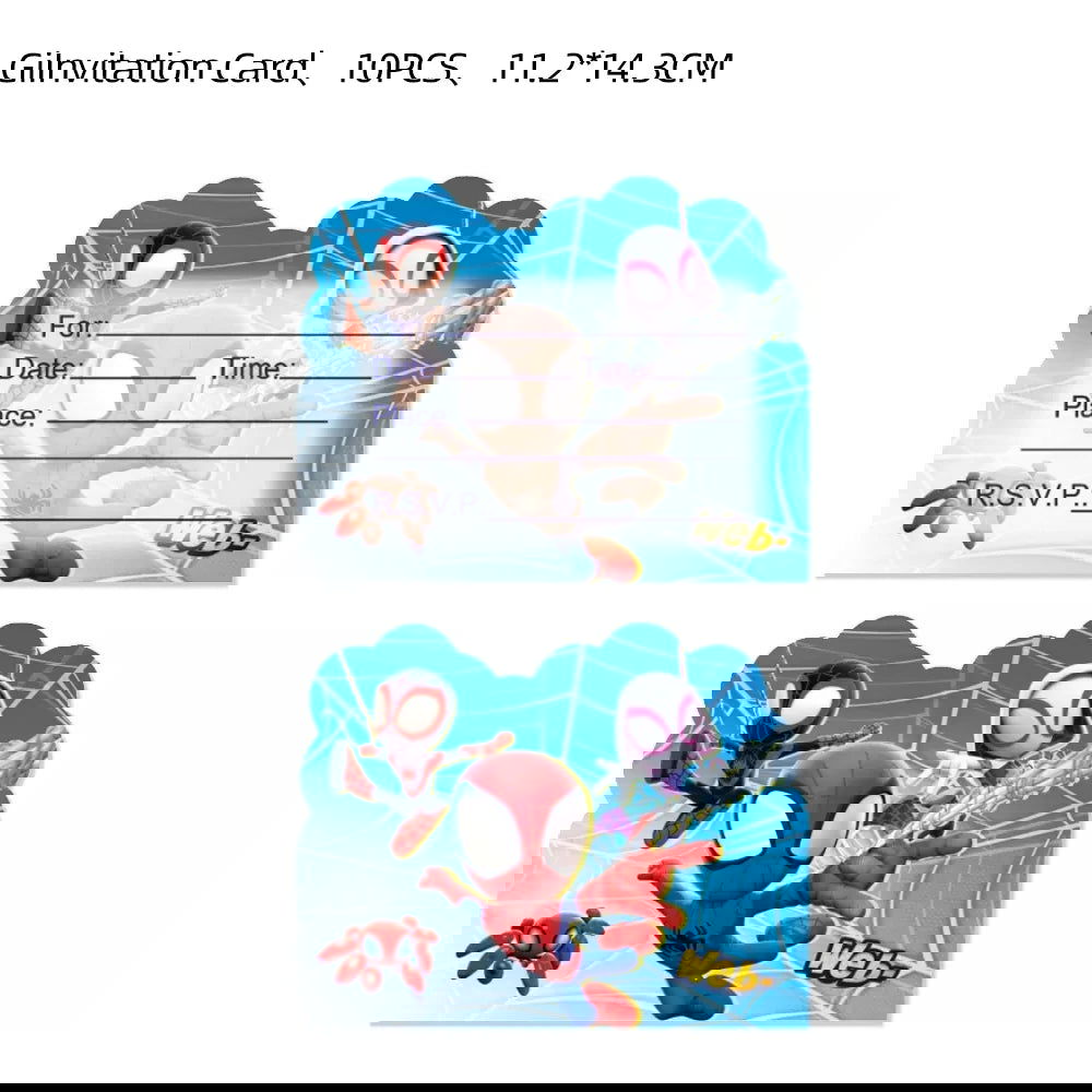 10pcs Disney Avengers Theme Invitation Card Mini Greeting Card Single-Page Type Event SpiderMan Birthday Party Supplies - Slobuy