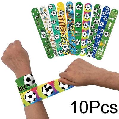 10pcs Football Papa Circle Bracelet SOCCER Decoration Bracelet Football Sports Party Football Boy Happy Birthday Party Supplies - Slobuy