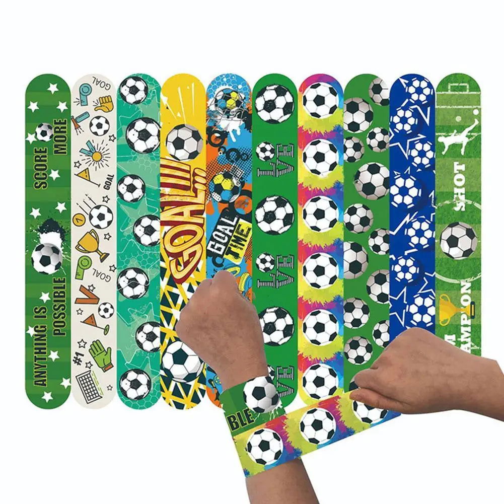 10pcs Football Papa Circle Bracelet SOCCER Decoration Bracelet Football Sports Party Football Boy Happy Birthday Party Supplies - Slobuy
