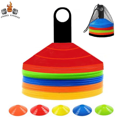 10pcs Soccer Cones Set Football Training Equipment for Kid Pro Disc Cones Agility Exercise Obstacles Avoiding Sports Accessories - Slobuy