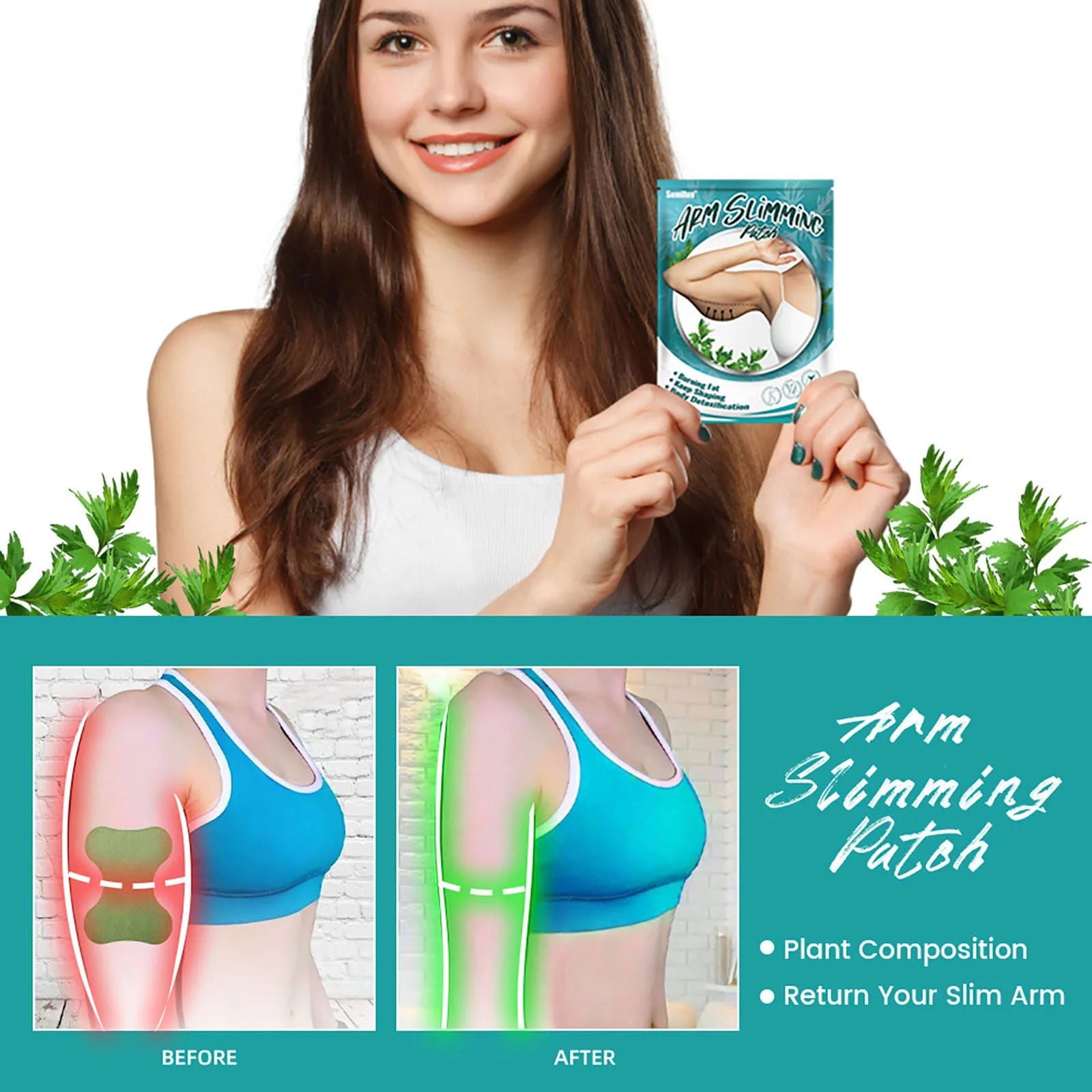 10pcs Thin Arm Slimming Patch Cellulite Fat Burning Weight Loss Removal Massage Shaping Moxibustion Body Detoxification Patches - Slobuy