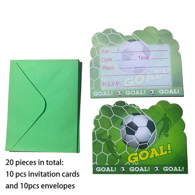10pcs football Invitation Cards with envelopes for Child birthday Party Kid favors football goal party supplies - Slobuy