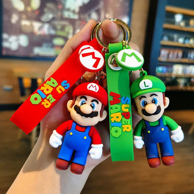 10styles Super Mario Keychain Mario Bros Luigi Toad Yoshi Bowser Action Figure Model Pvc Cartoon Bag Doll Pendant Toys Gift - Slobuy