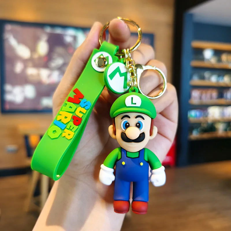 10styles Super Mario Keychain Mario Bros Luigi Toad Yoshi Bowser Action Figure Model Pvc Cartoon Bag Doll Pendant Toys Gift - Slobuy