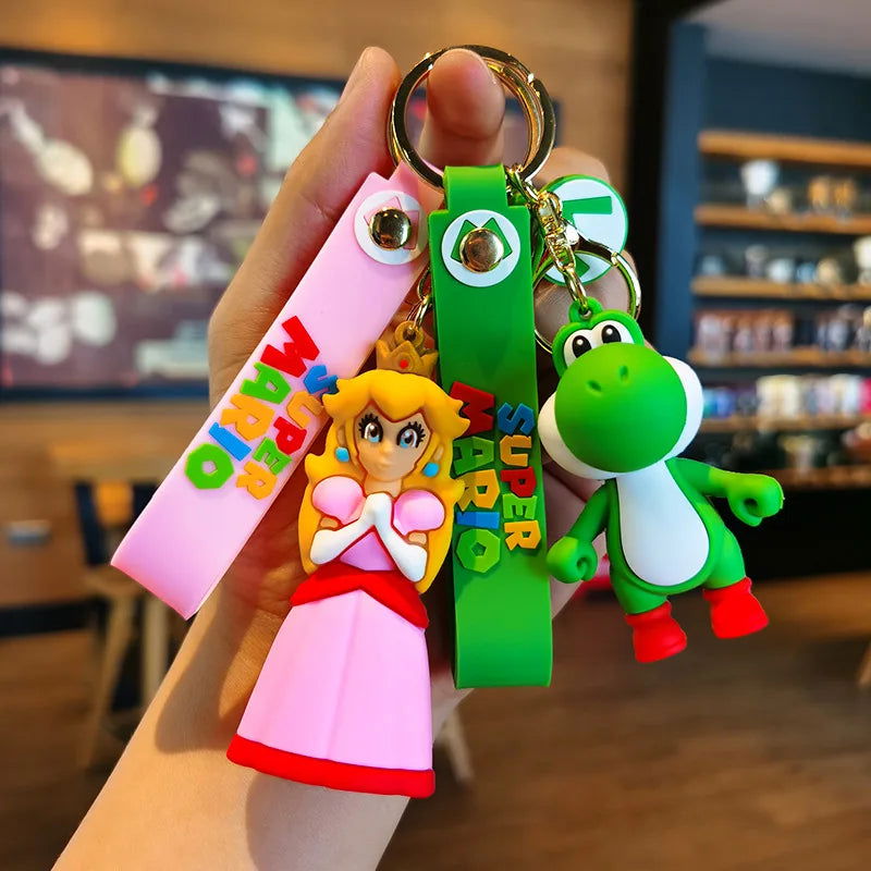 10styles Super Mario Keychain Mario Bros Luigi Toad Yoshi Bowser Action Figure Model Pvc Cartoon Bag Doll Pendant Toys Gift - Slobuy