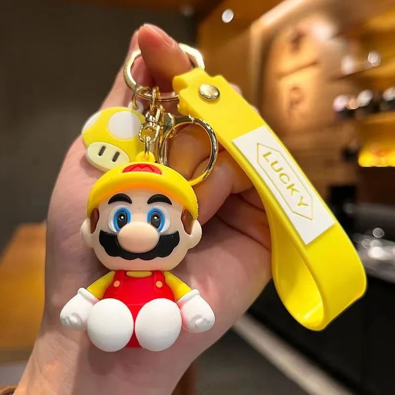 10styles Super Mario Keychain Mario Bros Luigi Toad Yoshi Bowser Action Figure Model Pvc Cartoon Bag Doll Pendant Toys Gift - Slobuy