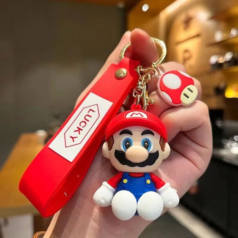 10styles Super Mario Keychain Mario Bros Luigi Toad Yoshi Bowser Action Figure Model Pvc Cartoon Bag Doll Pendant Toys Gift - Slobuy