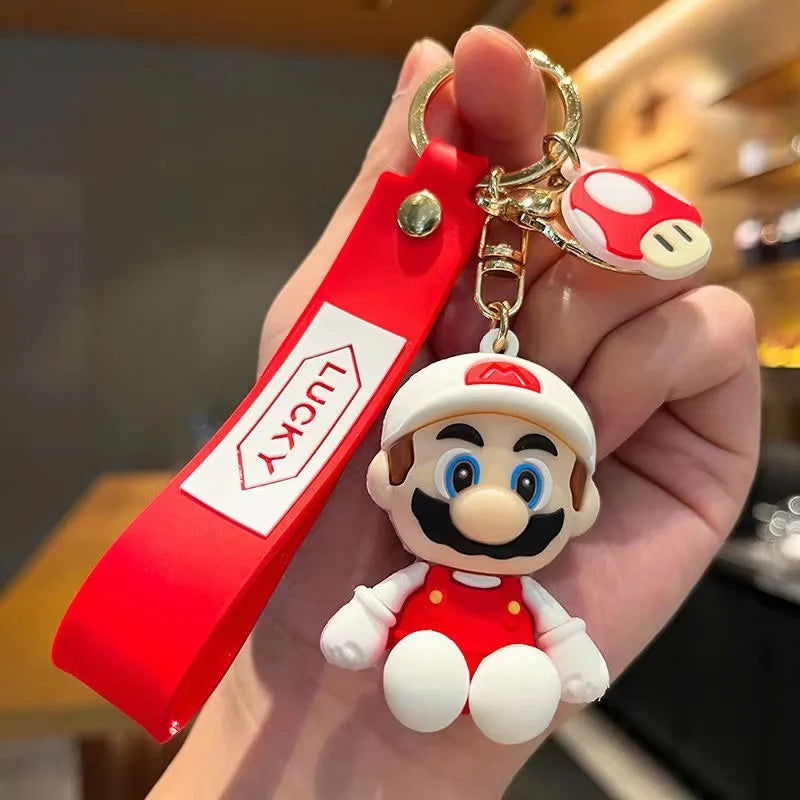 10styles Super Mario Keychain Mario Bros Luigi Toad Yoshi Bowser Action Figure Model Pvc Cartoon Bag Doll Pendant Toys Gift - Slobuy