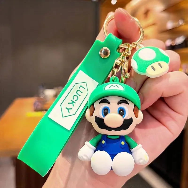 10styles Super Mario Keychain Mario Bros Luigi Toad Yoshi Bowser Action Figure Model Pvc Cartoon Bag Doll Pendant Toys Gift - Slobuy