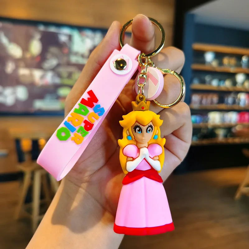 10styles Super Mario Keychain Mario Bros Luigi Toad Yoshi Bowser Action Figure Model Pvc Cartoon Bag Doll Pendant Toys Gift - Slobuy