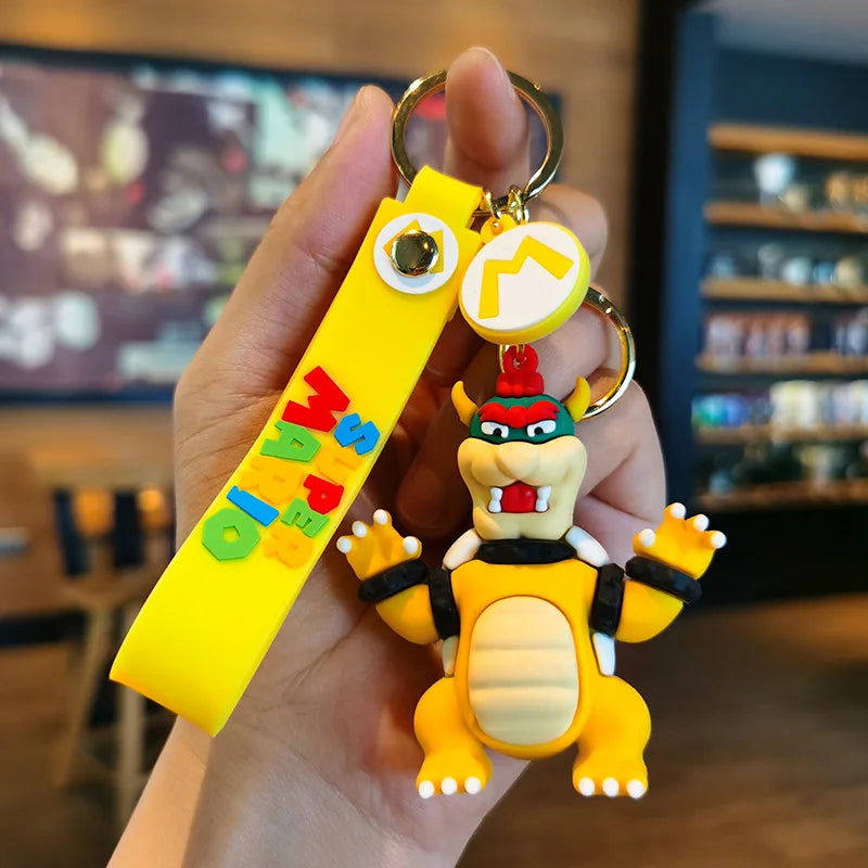 10styles Super Mario Keychain Mario Bros Luigi Toad Yoshi Bowser Action Figure Model Pvc Cartoon Bag Doll Pendant Toys Gift - Slobuy