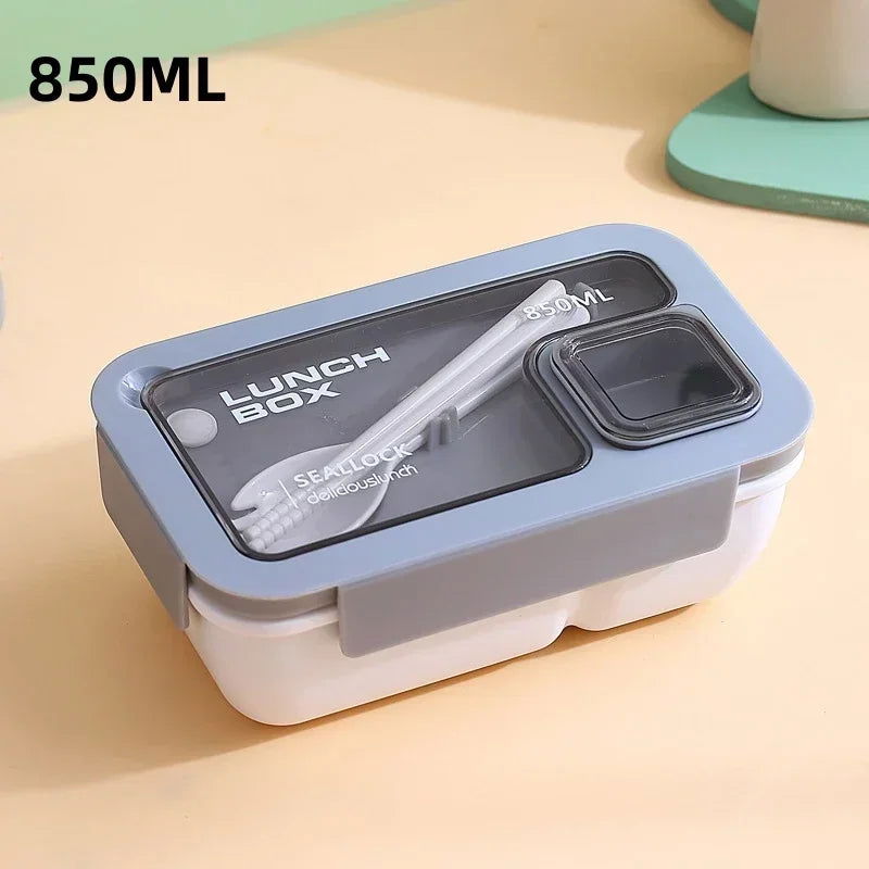 850ml/1100ml Portable Lunch Box Microwave Bento Boxes with Tableware for Kids School Office Leakproof Food Storage Container - Slobuy