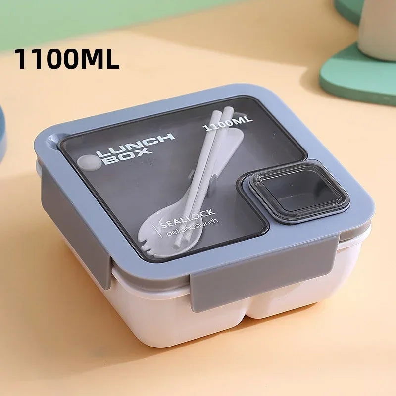 850ml/1100ml Portable Lunch Box Microwave Bento Boxes with Tableware for Kids School Office Leakproof Food Storage Container - Slobuy