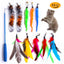 11pcs Replacement Cat Feather Toy Set Feather Replacement Head Retractable Cat Stick Cat Products - Slobuy