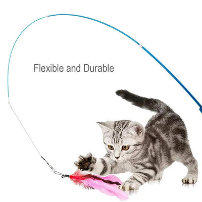 11pcs Replacement Cat Feather Toy Set Feather Replacement Head Retractable Cat Stick Cat Products - Slobuy