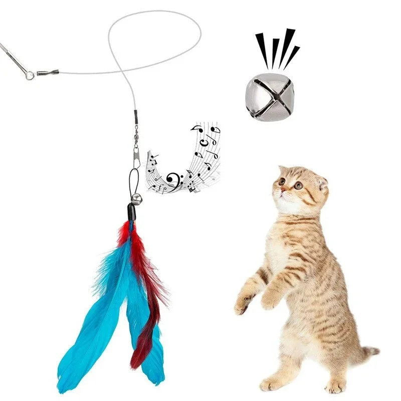11pcs Replacement Cat Feather Toy Set Feather Replacement Head Retractable Cat Stick Cat Products - Slobuy