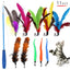 11pcs Replacement Cat Feather Toy Set Feather Replacement Head Retractable Cat Stick Cat Products - Slobuy