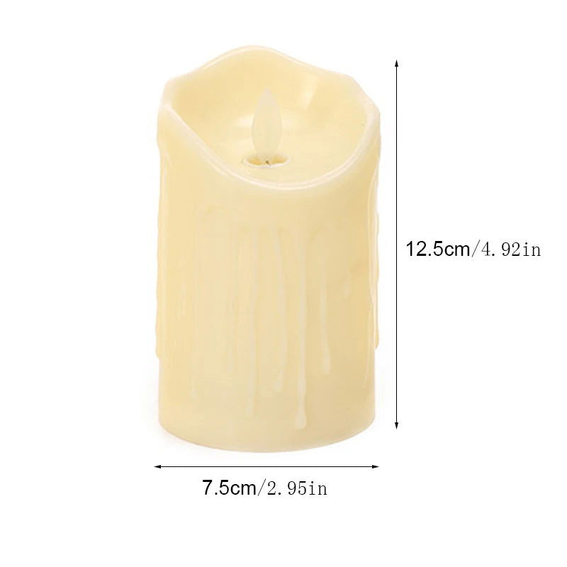 12.5cm Led Electronic Candle Light Household Smokeless Lighting Birthday Hotel Wedding Decoration - Slobuy