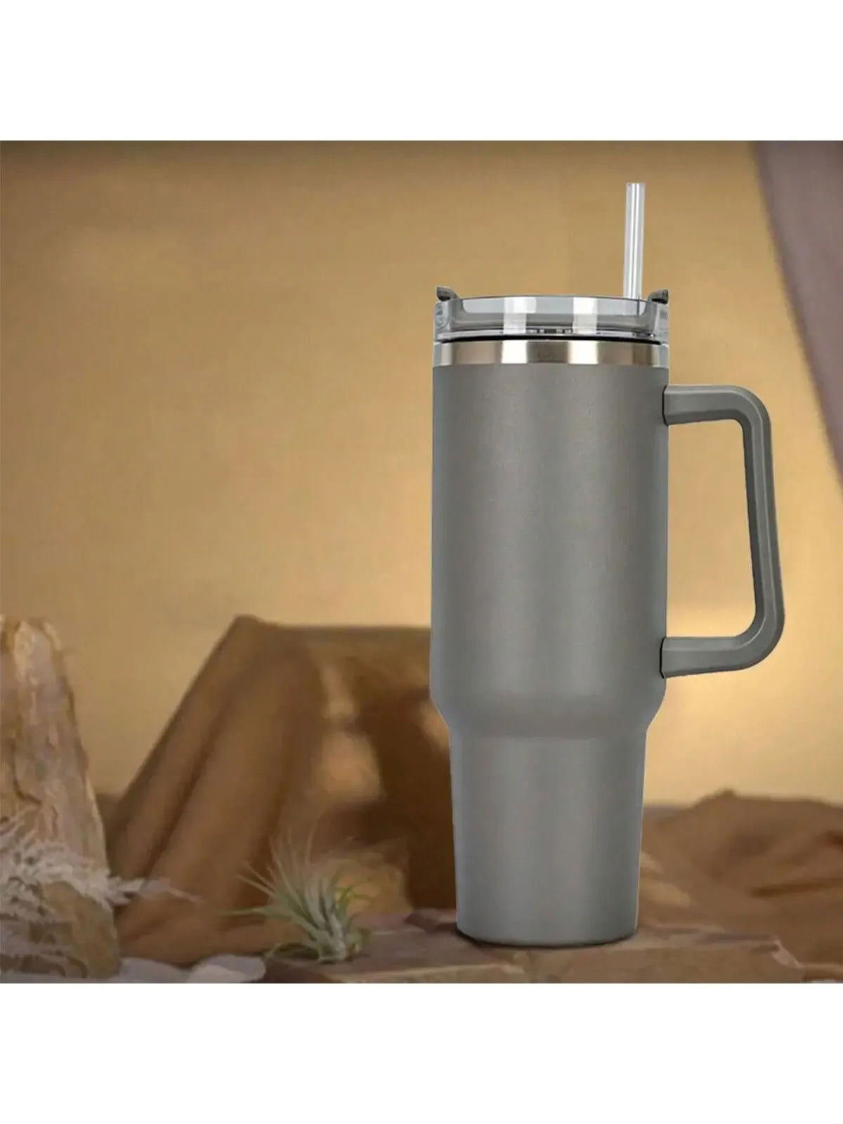 1200ML 304 Stainless Steel Insulated Water Bottle,Thermal Coffee Car Cup, Cold Hot Mugs Vacuum Flask With Handle Straw,For Sport - Slobuy