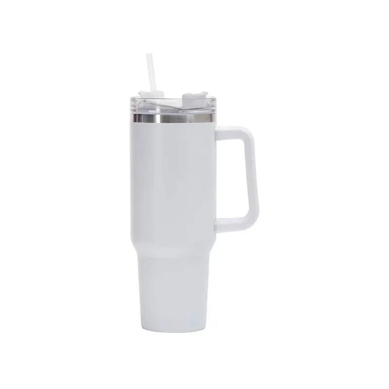 1200ML 304 Stainless Steel Insulated Water Bottle,Thermal Coffee Car Cup, Cold Hot Mugs Vacuum Flask With Handle Straw,For Sport - Slobuy