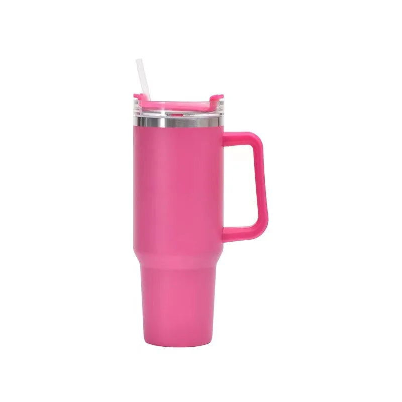 1200ML 304 Stainless Steel Insulated Water Bottle,Thermal Coffee Car Cup, Cold Hot Mugs Vacuum Flask With Handle Straw,For Sport - Slobuy