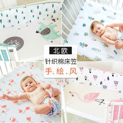 120*60cm Baby Bed Sheet 100% Cotton Crib Fitted Sheet Soft Baby Bed Mattress Cover Protector - Slobuy