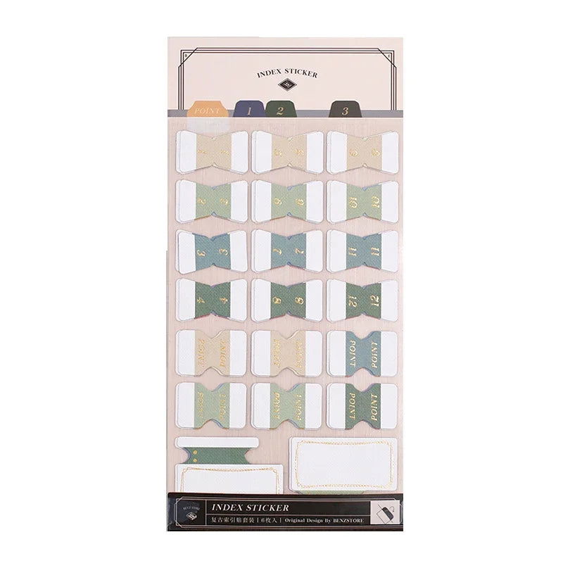 120pcs Retro Memo Pads Stickers Index Tabs Arrow Flags Sticky Note for Page Marker Planner Stickers Bookmarks Office School - Slobuy