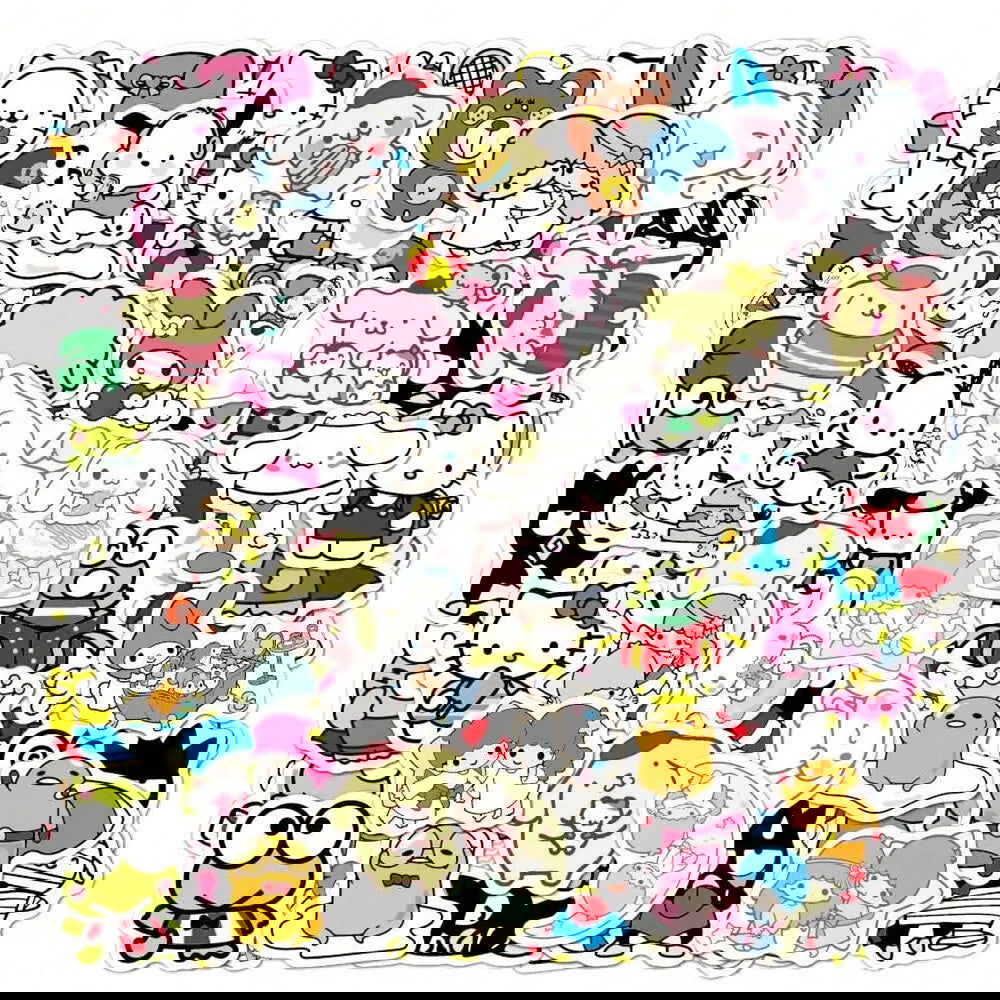 120pcs Sanrio Officially Licensed Hello Kitty Vinyl Sticker DIY Waterproof UV Scratch Resistant Tape Gift Student Office - Slobuy