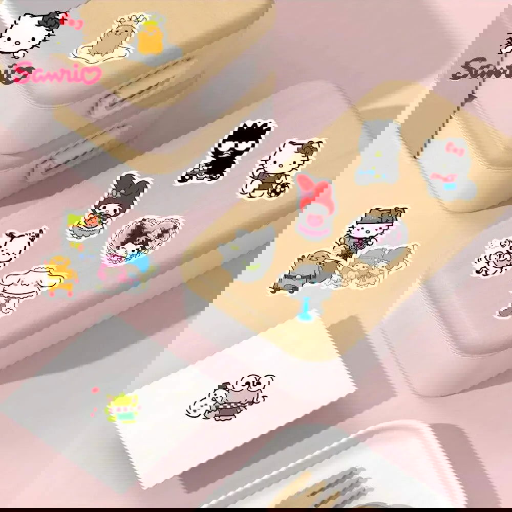 120pcs Sanrio Officially Licensed Hello Kitty Vinyl Sticker DIY Waterproof UV Scratch Resistant Tape Gift Student Office - Slobuy