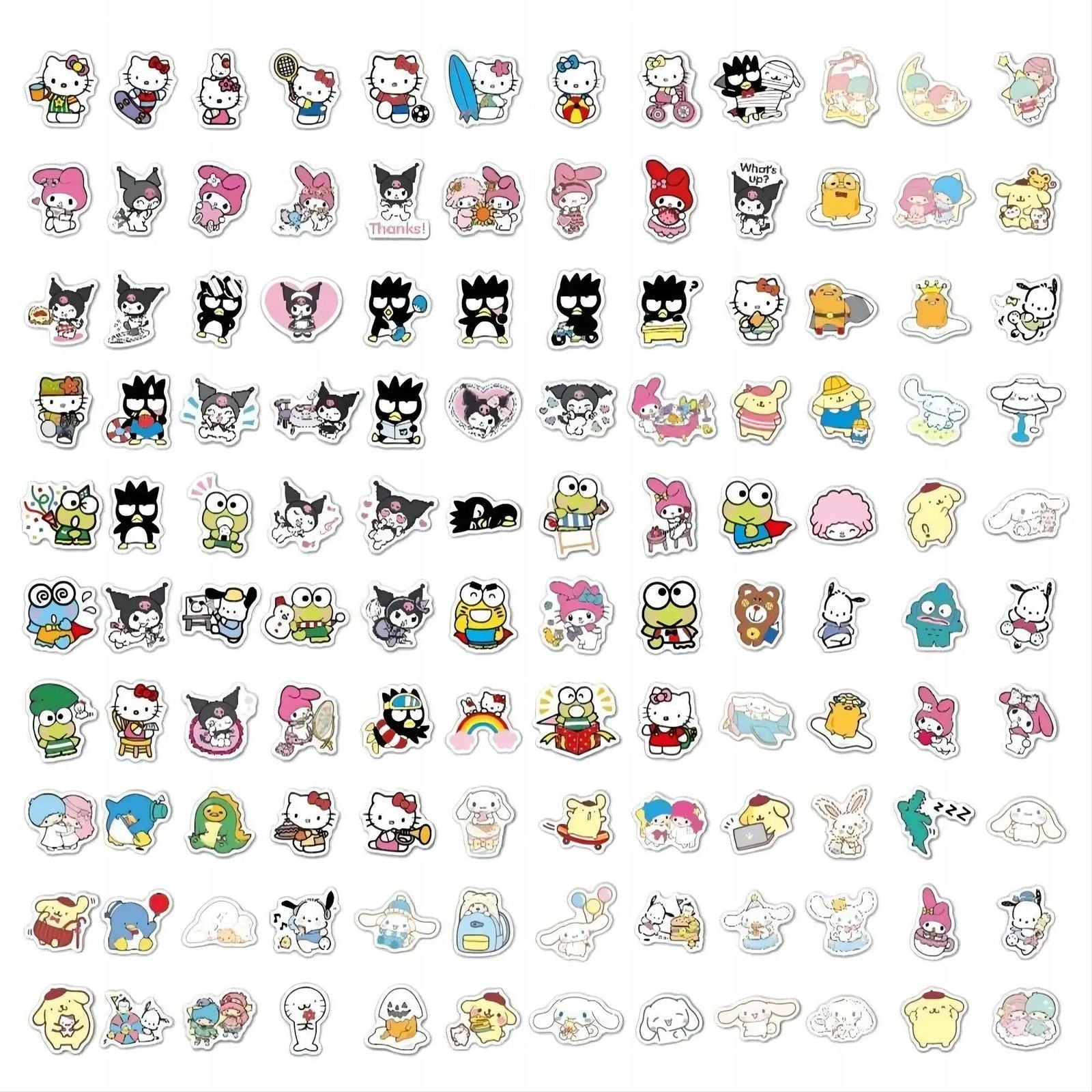 120pcs Sanrio Officially Licensed Hello Kitty Vinyl Sticker DIY Waterproof UV Scratch Resistant Tape Gift Student Office - Slobuy