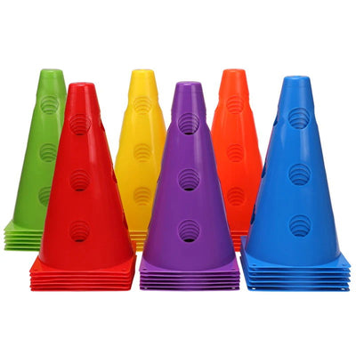 12PCS 18PCS 24PCS 30PCS 36PCS Durable  Mark Cones Football Agility Training Sport  with Hole - Slobuy